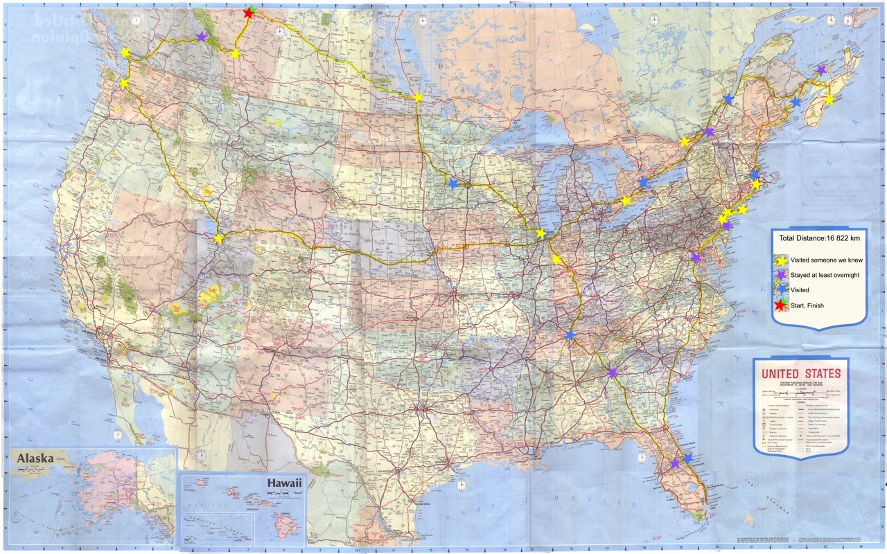 Road trip map